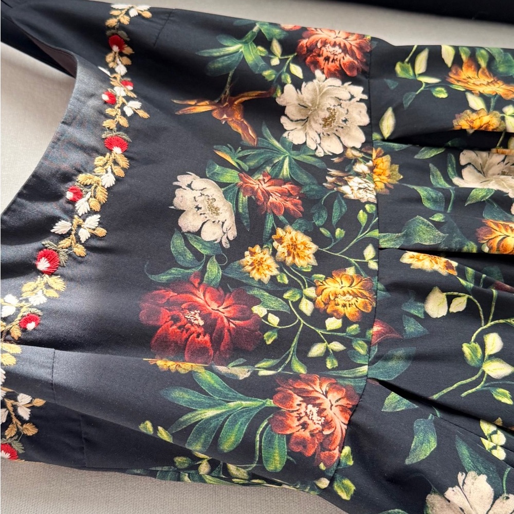 Agua by Agua Bendita Black Floral Midi Dress - Picture 4 of 9